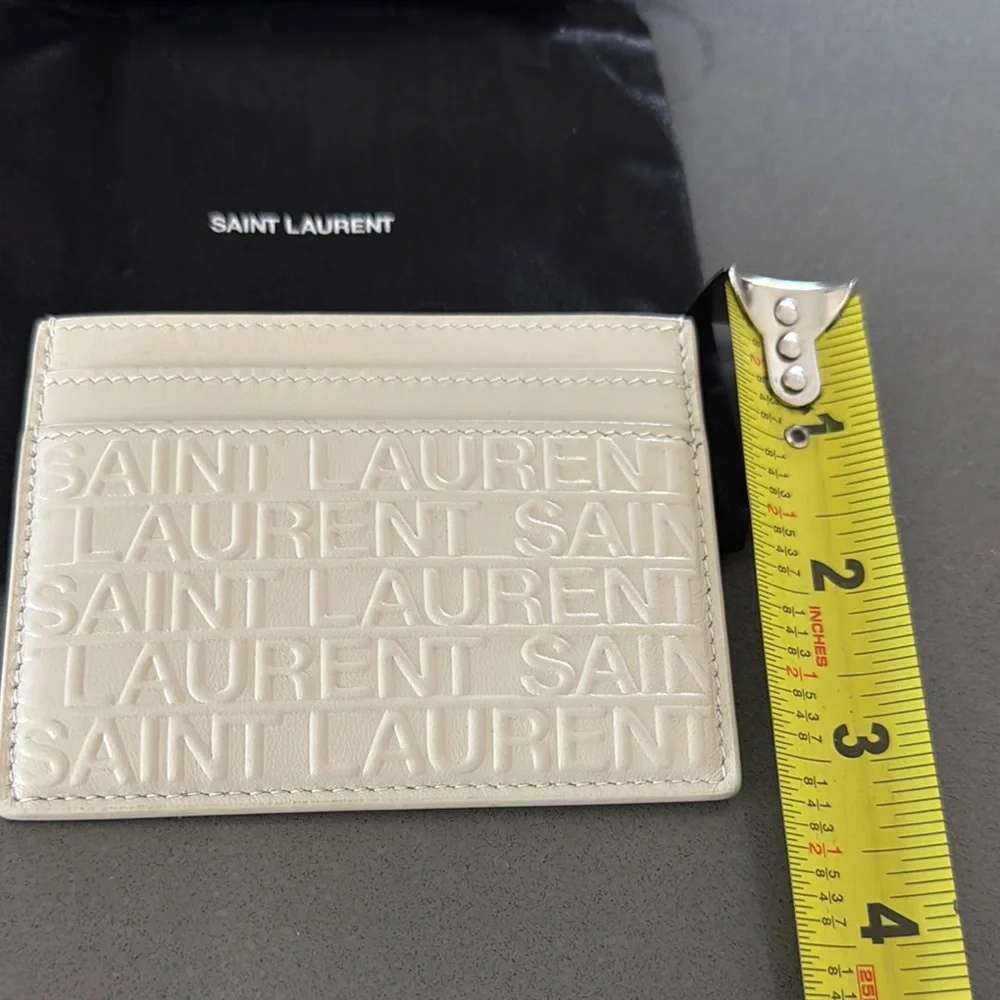 Saint Laurent NWT Cream Card Holder Wallet with Dust Bag & Box(full inclusion)